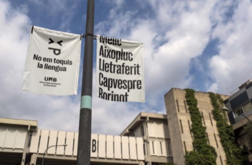 Cartell de la campanya No em toquis la llengua